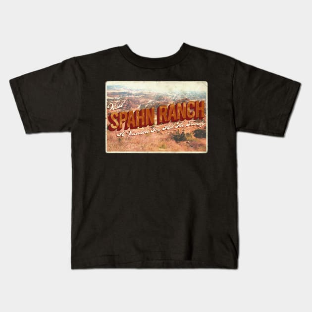 Spahn Ranch Postcard Design Kids T-Shirt by HellwoodOutfitters